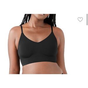 True & Co $58 True Body Lift Triangle Bra Wireless Adjustable Strap Black 1X NEW